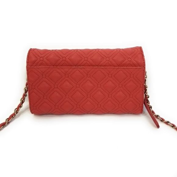 Big Buddah Diamond Quilted Crossbody Shoulder Bag in Coral Chain Strap - Picture 5 of 8